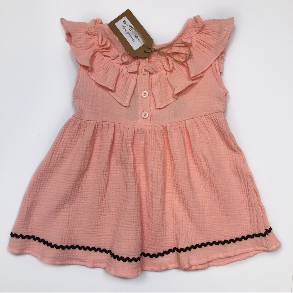 🌸 3T 🌸 Pink Embroidered Sleeveless Ruffle Dress - Picture 5 of 8